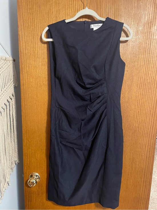 MaxMara Dresses & Skirts - Vintage Max Mara Charcoal Sleeveless Midi Dress Wool and Silk Sz 12